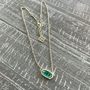 Elisa Gold Pendant Necklace in London Blue Glass